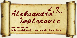 Aleksandra Kaplarović vizit kartica